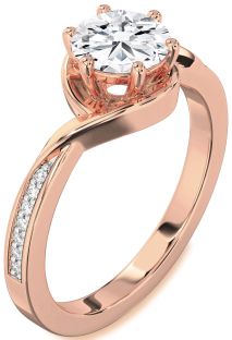 Diamond Rose Gold Round Solitaire Engagement Ring