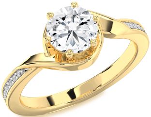 Diamond Gold Round Solitaire Engagement Ring