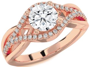 Diamond Rose Gold Evil Eye Ring