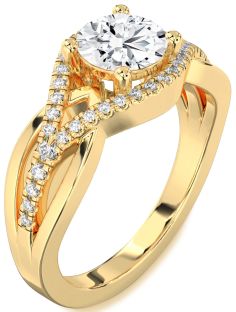 Diamond Gold Round Solitaire Engagement Ring