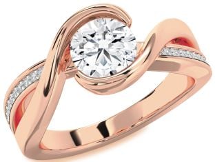 Diamond Rose Gold Round Solitaire Engagement Ring