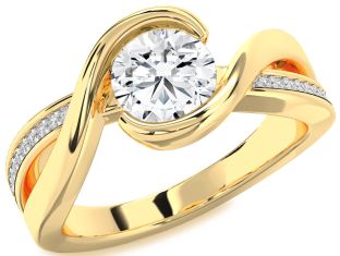 Diamond Gold Round Solitaire Engagement Ring