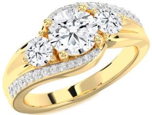 Diamond Gold Round Solitaire Engagement Ring