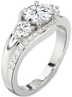 Diamond White Gold Round Three Stone Engagement Ring