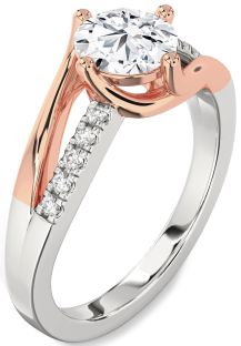 Diamond White Rose Gold Round Solitaire Engagement Ring