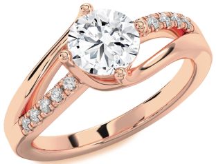 Diamond Rose Gold Round Solitaire Engagement Ring
