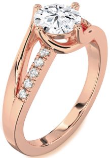 Diamond Rose Gold Round Solitaire Engagement Ring