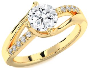 Diamond Gold Round Solitaire Engagement Ring