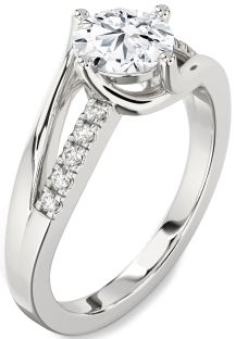 Diamond White Gold Round Solitaire Engagement Ring
