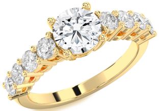 Diamond Gold Round Solitaire Engagement Ring