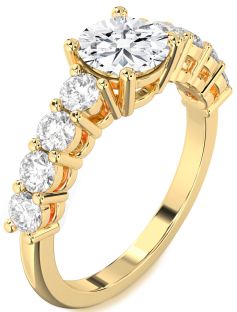Diamond Gold Round Engagement Ring