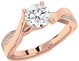 Diamond Rose Gold Round Solitaire Engagement Ring