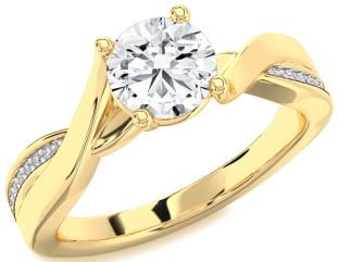 Diamond Gold Round Solitaire Engagement Ring