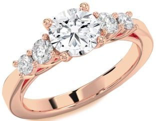 Diamond Rose Gold Round Solitaire Engagement Ring