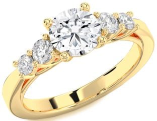 Diamond Gold Round Solitaire Engagement Ring