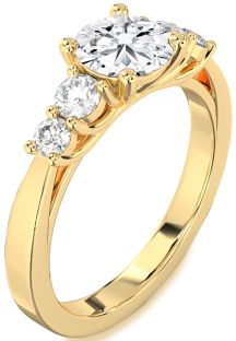 Diamond Gold Round Engagement Ring