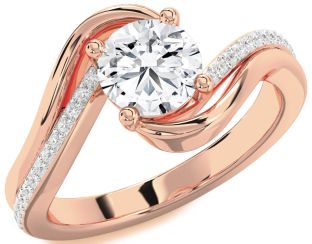 Diamond Rose Gold Round Solitaire Engagement Ring
