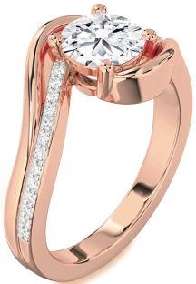 Diamond Rose Gold Round Solitaire Engagement Ring