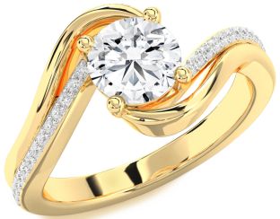 Diamond Gold Round Solitaire Engagement Ring