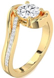 Diamond Gold Round Solitaire Engagement Ring