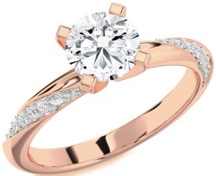 Diamond Rose Gold Round Solitaire Engagement Ring