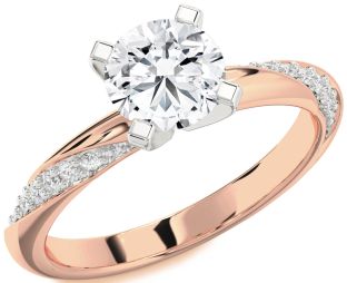 Diamond White Rose Gold Round Solitaire Engagement Ring