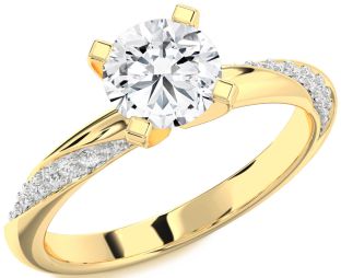 Diamond Gold Round Solitaire Engagement Ring