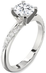 Diamond White Gold Round Solitaire Engagement Ring