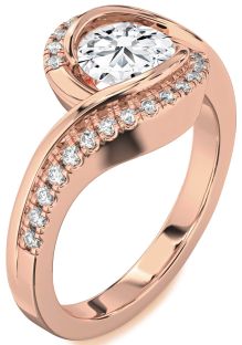 Diamond Rose Gold Round Solitaire Engagement Ring