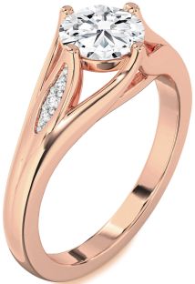 Diamond Rose Gold Round Solitaire Engagement Ring
