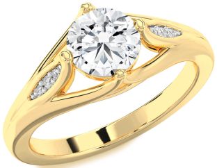 Diamond Gold Round Solitaire Engagement Ring