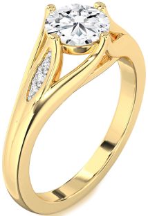 Diamond Gold Round Solitaire Engagement Ring
