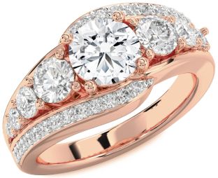 Diamond Rose Gold Round Solitaire Engagement Ring