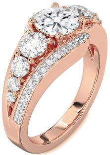 Diamond Rose Gold Round Engagement Ring