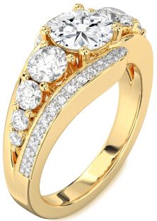 Diamond Gold Round Engagement Ring