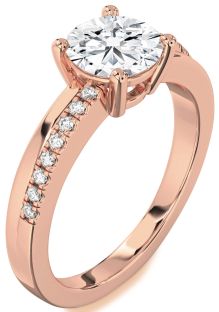 Diamond Rose Gold Round Solitaire Engagement Ring