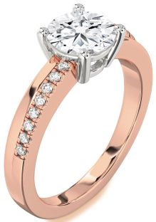 Diamond White Rose Gold Round Solitaire Engagement Ring