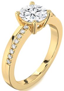 Diamond Gold Round Solitaire Engagement Ring