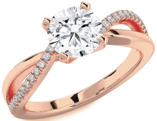Diamond Rose Gold Round Solitaire Engagement Ring
