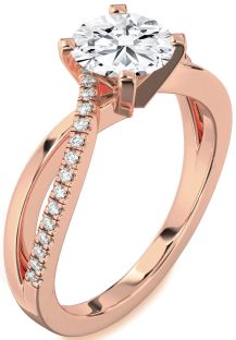 Diamond Rose Gold Round Solitaire Engagement Ring