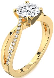 Diamond Gold Round Solitaire Engagement Ring