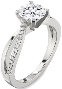 Diamond White Gold Round Solitaire Engagement Ring