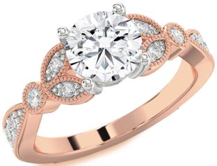 Diamond White Rose Gold Round Solitaire Engagement Ring