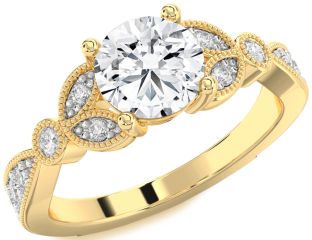 Diamond Gold Round Solitaire Engagement Ring