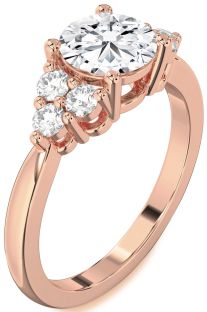 Diamond Rose Gold Round Engagement Ring