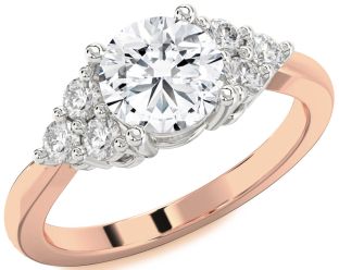 Diamond White Rose Gold Round Solitaire Engagement Ring