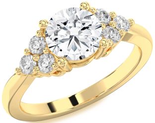 Diamond Gold Round Solitaire Engagement Ring