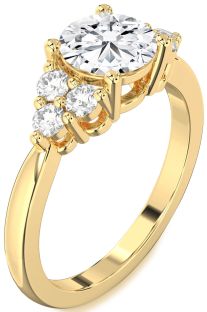 Diamond Gold Round Engagement Ring