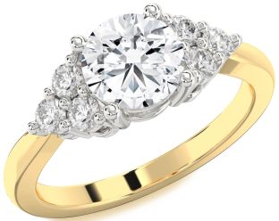 Diamond White Yellow Gold Round Solitaire Engagement Ring