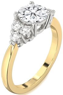 Diamond Platinum & Yellow Gold Round Engagement Ring